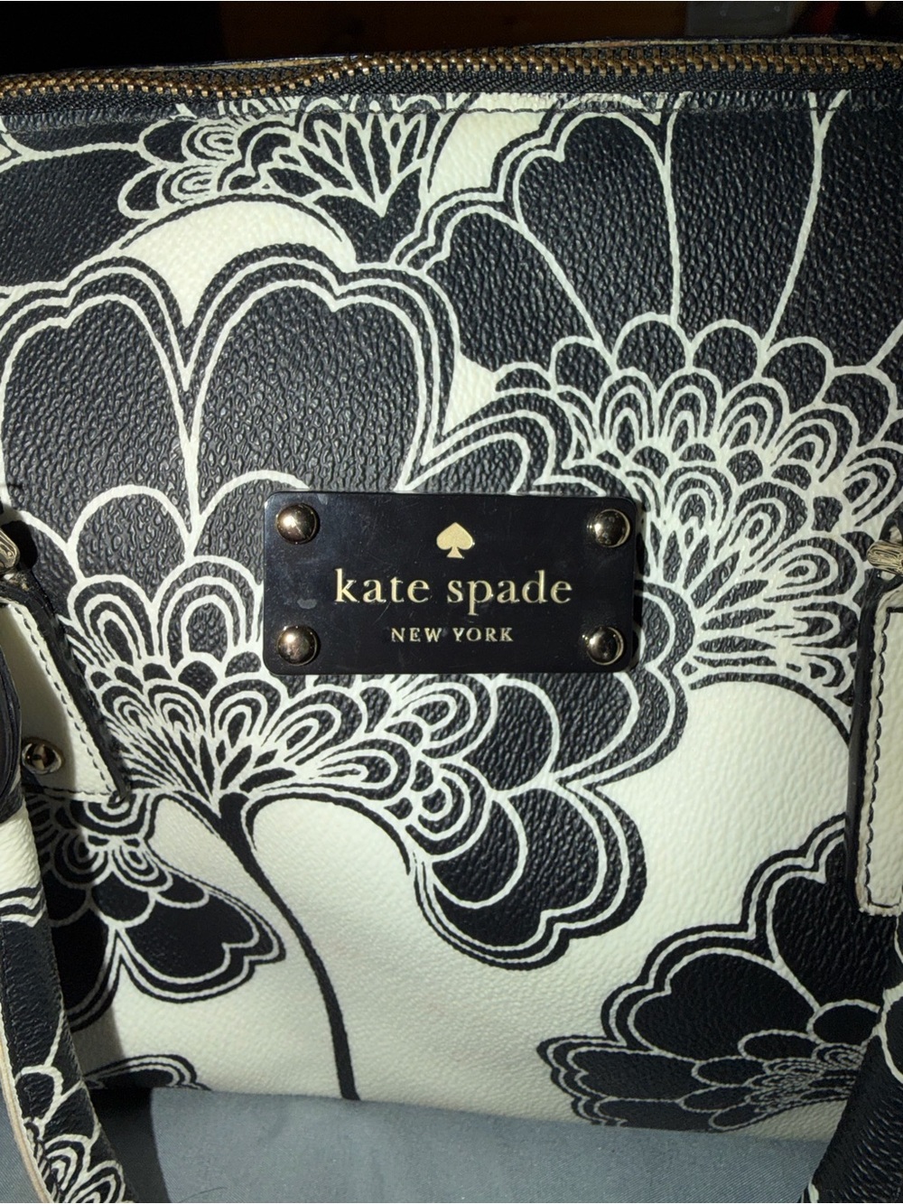 kate spade Black & White Floral Satchel - Picture 2 of 5